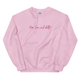 Rom Com and Chill? Embroidered Unisex Sweatshirt  - @emmakmillerrrr EXCLUSIVE